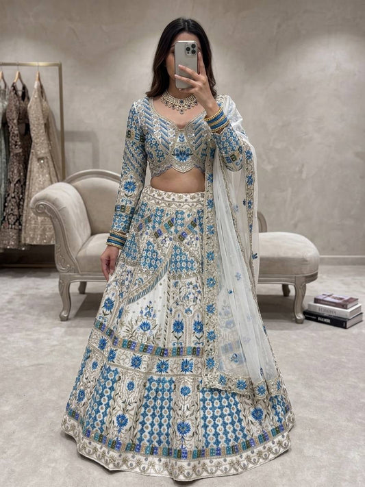 Premium Faux Georgette Lehenga Choli with Sequins Embroidery