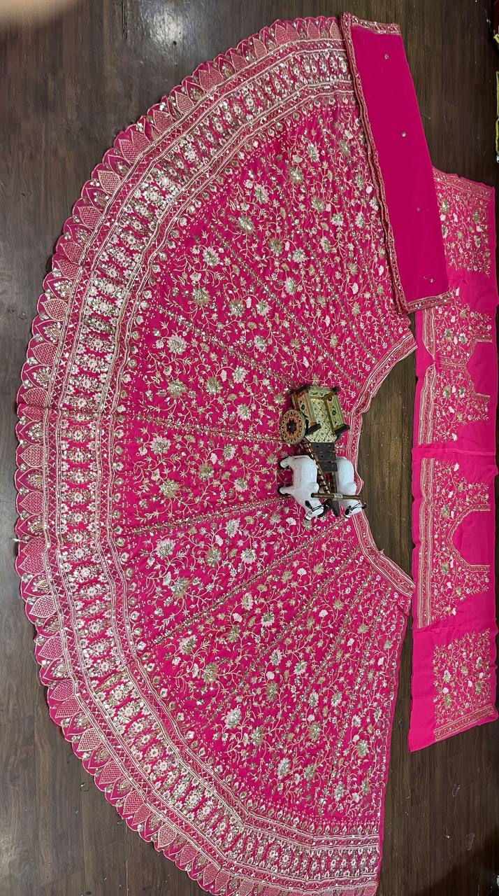 Premium Faux Georgette Lehenga Choli With Sequins Embroidery