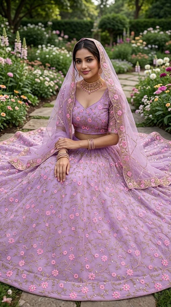 Exquisite Soft Butterfly Net Lehenga Choli with Sequins Embroidery