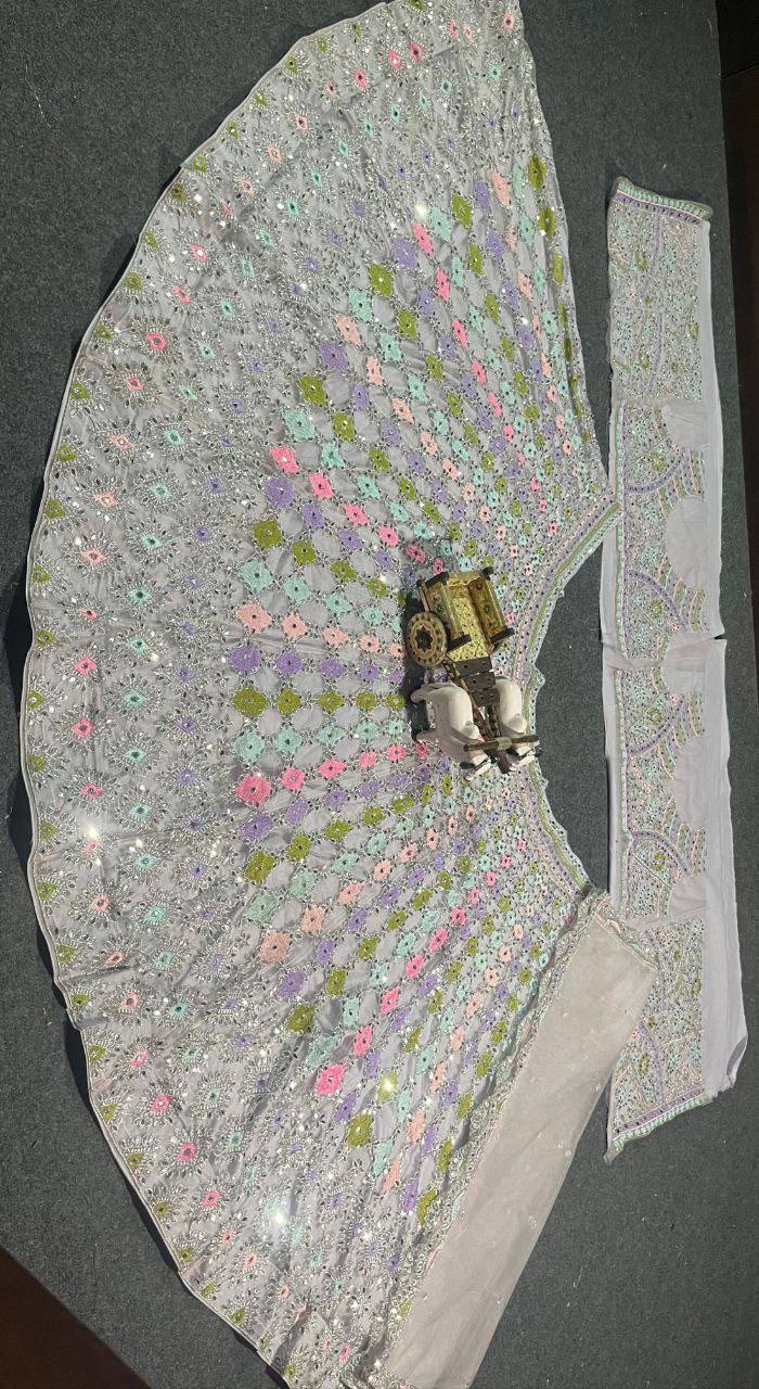 Premium Butterfly Net Lehenga Choli with Real Mirror Sequins Work