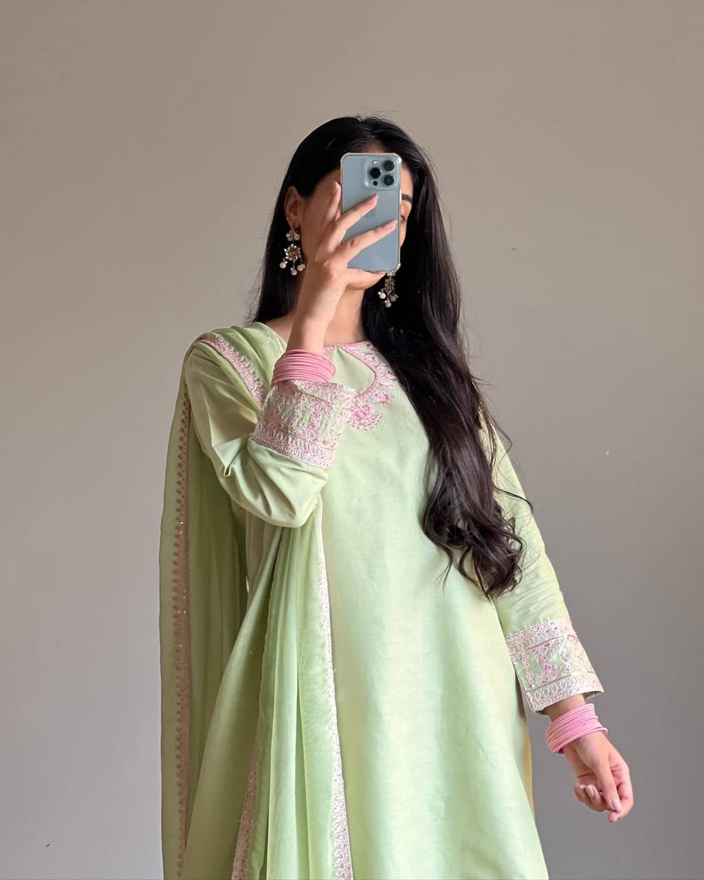Premium Rayon Cotton Silk Embroidered Farshi Salwar Suit Set