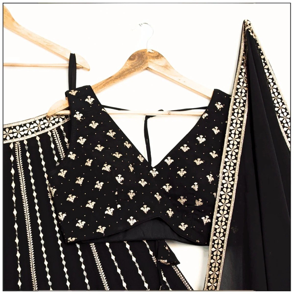 Premium Faux Georgette Embroidered Lehenga Choli Set