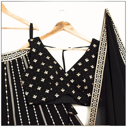 Premium Faux Georgette Embroidered Lehenga Choli Set