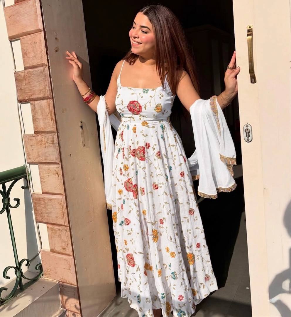 Premium Crushi Silk Anarkali Suit Set