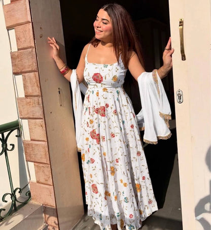 Premium Crushi Silk Anarkali Suit Set