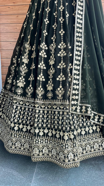 Royal Sequin Jari Embroidered Georgette Lehenga Set
