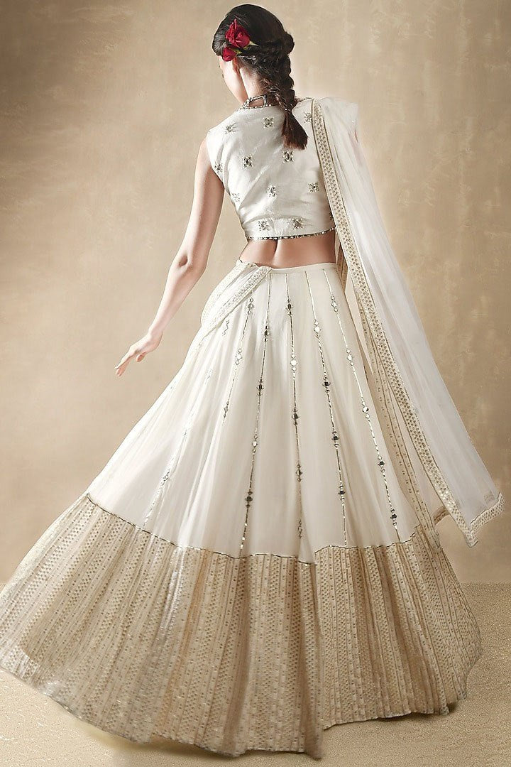Elegant Georgette Sequins & Mirror Work Lehenga Choli Set