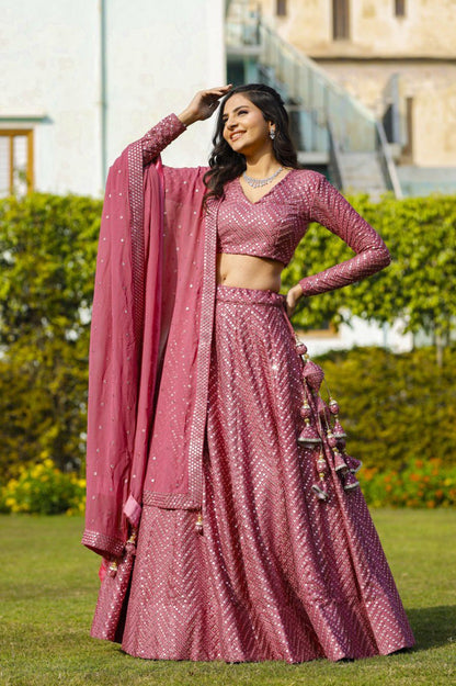 Royal Sequin Embroidered Georgette Lehenga Set