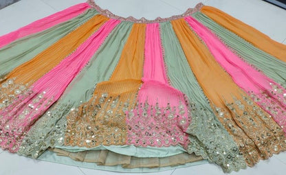 Exquisite Multi-Color Georgette Lehenga Choli with Heavy Sequence Embroidery