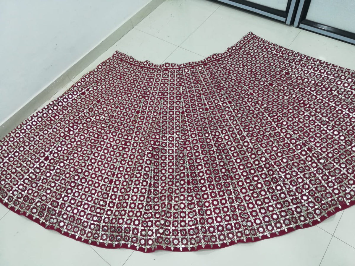 Premium Fox Georgette Mirror-Work Lehenga Choli Set