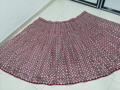 Premium Fox Georgette Mirror-Work Lehenga Choli Set