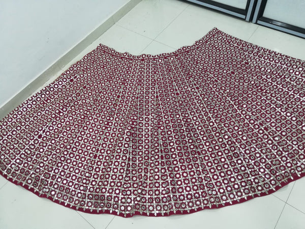 Premium Fox Georgette Mirror-Work Lehenga Choli Set