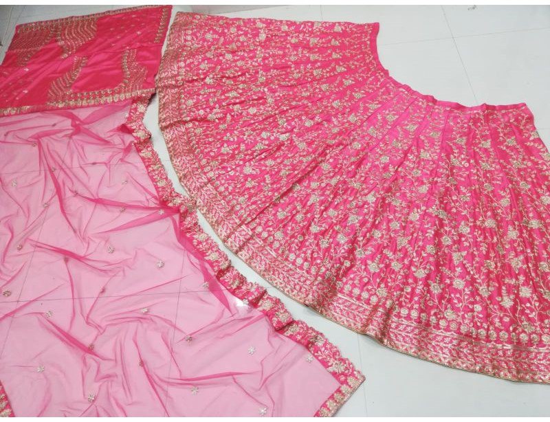 Gajri Sequence Embroidered Lehenga Choli Set
