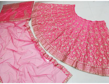 Gajri Sequence Embroidered Lehenga Choli Set