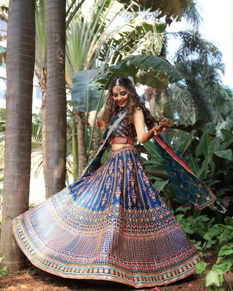 Exquisite Sequins Embroidered Chinon Lehenga Choli Set