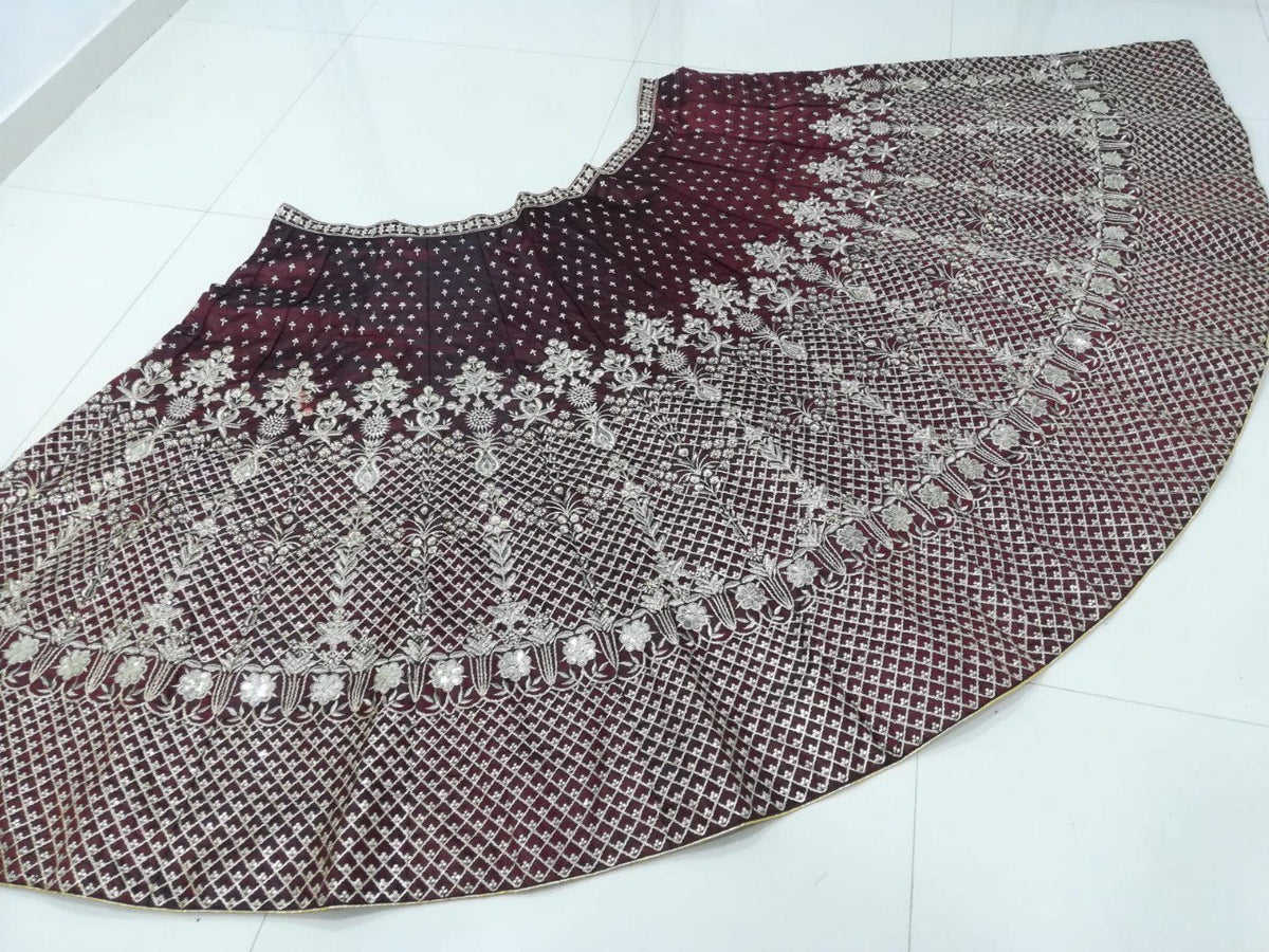 Premium Two Tone Taffeta Satin Silk Lehenga Choli Set