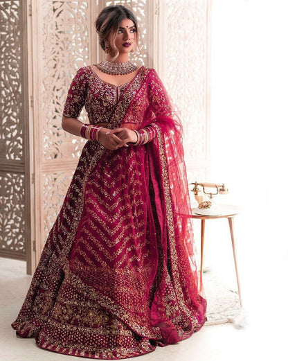 Exquisite Silk Embroidered Lehenga Choli Set with Sequins & Jari Detailing
