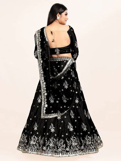 Exquisite French Silk Embroidered Lehenga Set