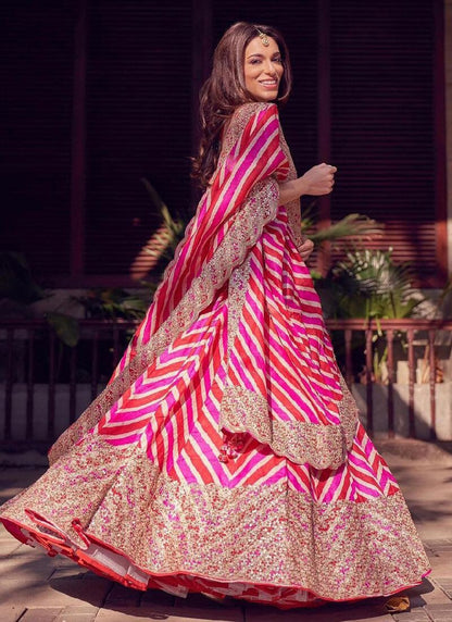 Premium Multi Color Printed Georgette Lehenga Choli Set