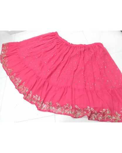 Exquisite Georgette Sequins Jari Embroidered Lehenga Choli Set