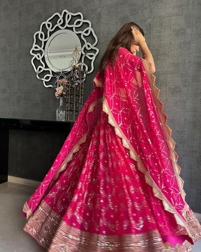 Premium Georgette Sequin Embroidery Lehenga Choli Set