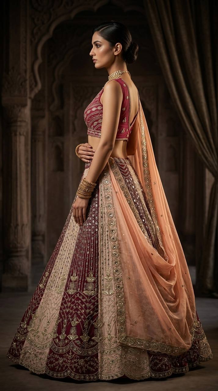 Premium Fox Georgette Sequins Mirror Work Lehenga Choli