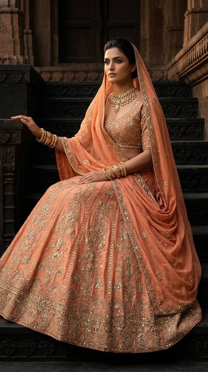 Premium Faux Georgette Lehanga Choli with Coding Sequins Work