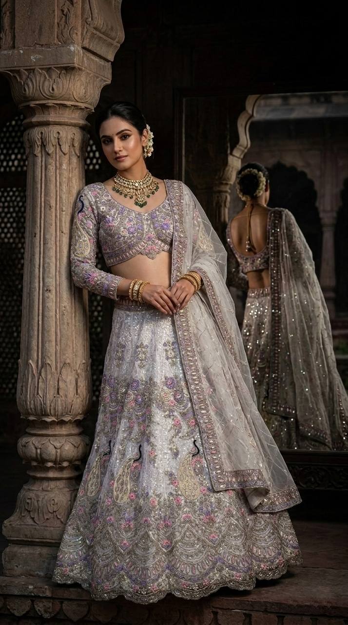 Exquisite Coding Sequins Net Lehenga choli Set