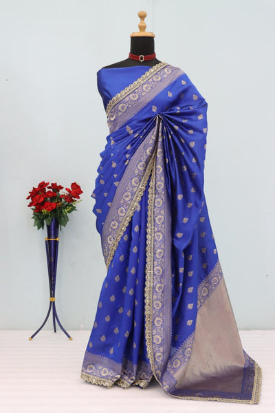 Banarasi Silk Saree with Matching Silk Blouse Piece