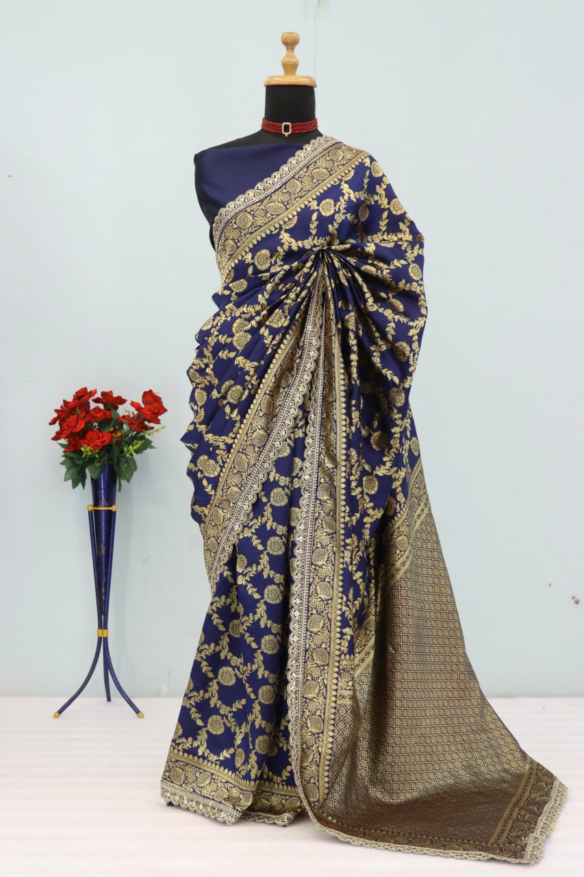 Banarasi Silk Saree Matching Silk Blouse Piece
