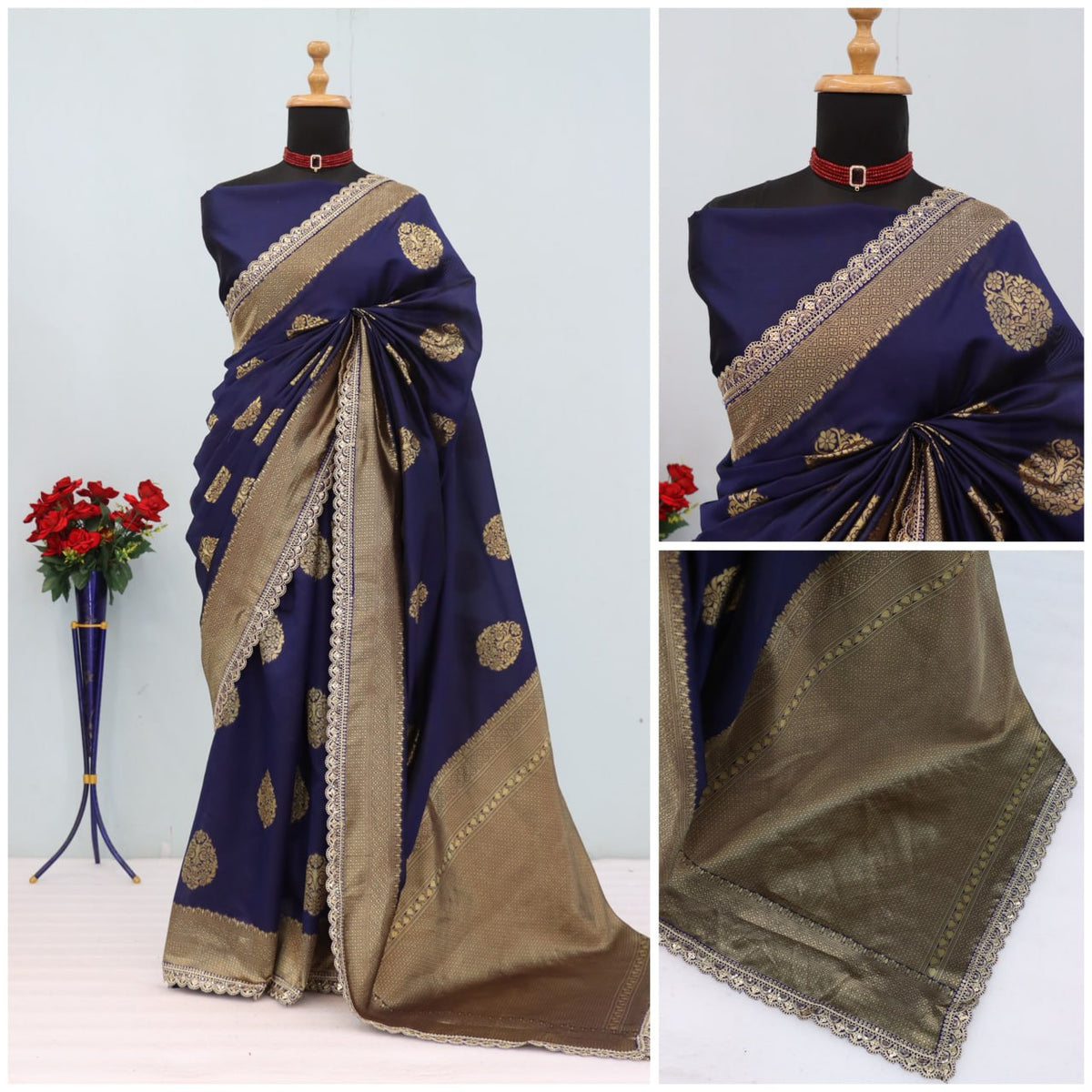 Banarasi Silk Saree With SIlk Blouse Piece For Women