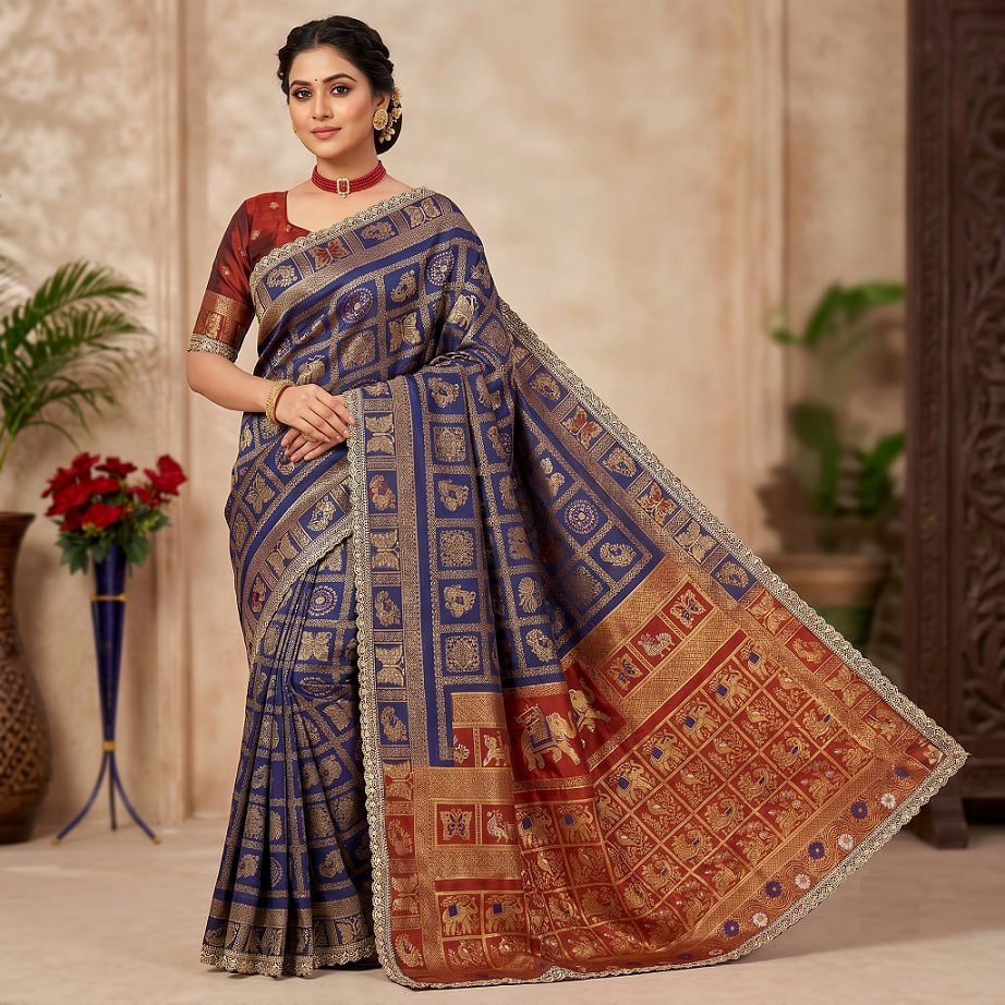 Latest Banarasi Silk Saree Blouse
