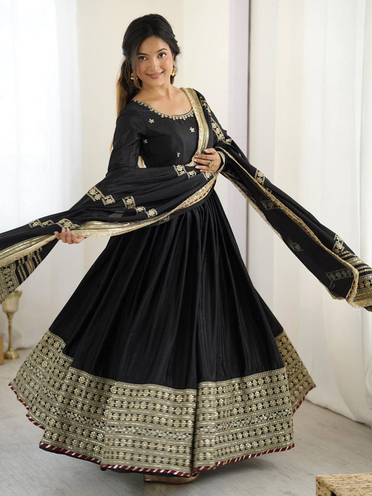 Premium Chinon Thread & Sequin Work 3-Piece Set