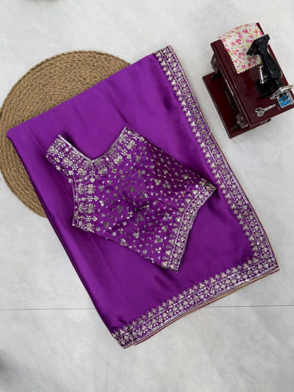 Satin Silk Saree Blouse