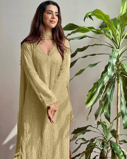 Party Wear Georgette Chikankari Embroidery Suit