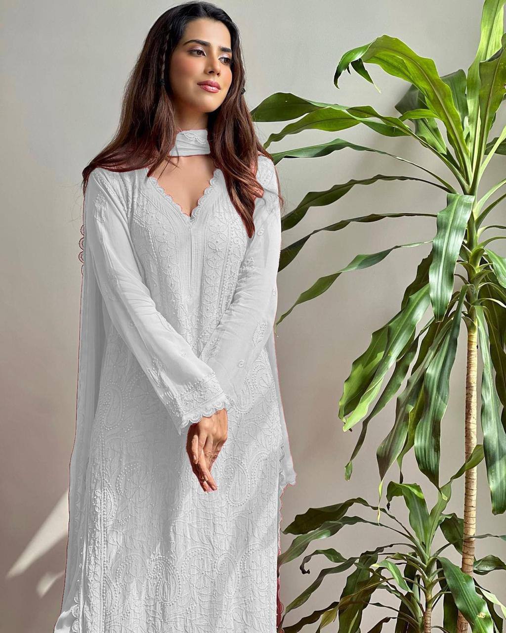 Party Wear Georgette Chikankari Embroidery Suit