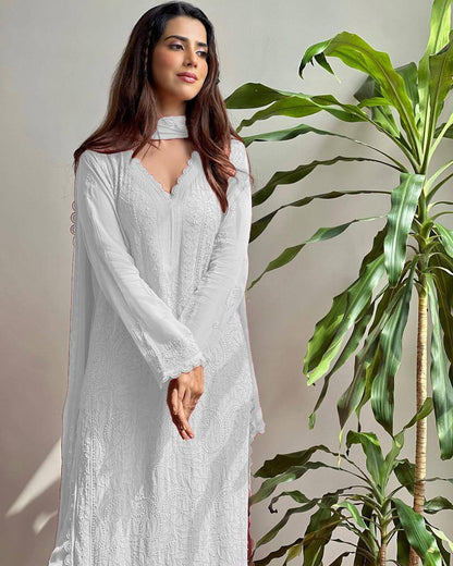 Party Wear Georgette Chikankari Embroidery Suit