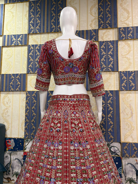 Exquisite Mono Satin Silk Lehenga Choli with Coding and Sequins Work