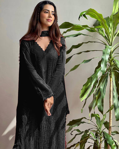 Party Wear Georgette Chikankari Embroidery Suit