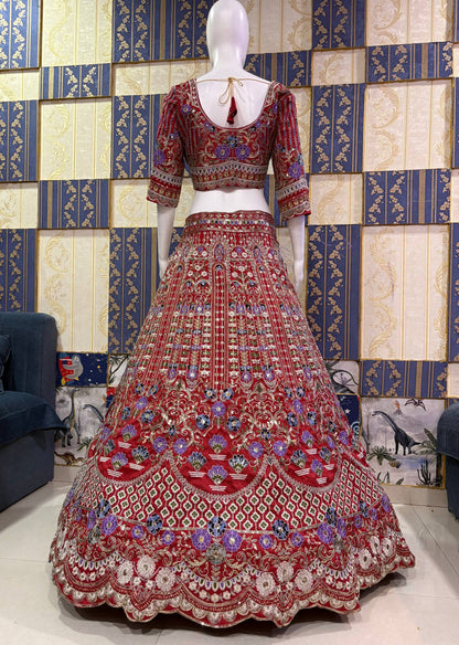 Exquisite Mono Satin Silk Lehenga Choli with Coding and Sequins Work