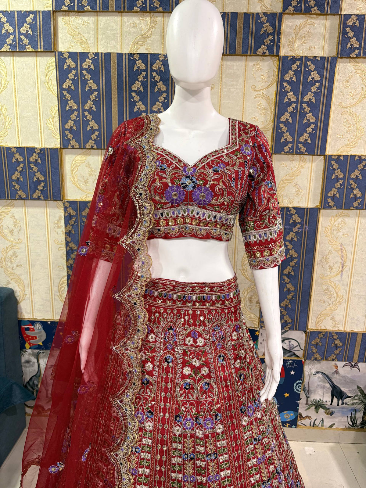 Exquisite Mono Satin Silk Lehenga Choli with Coding and Sequins Work
