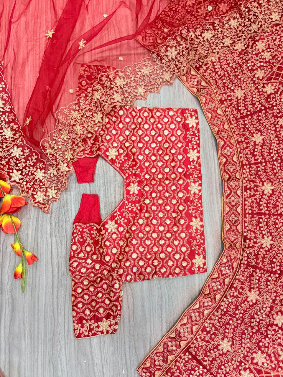 Red Wedding Lehenga For Women