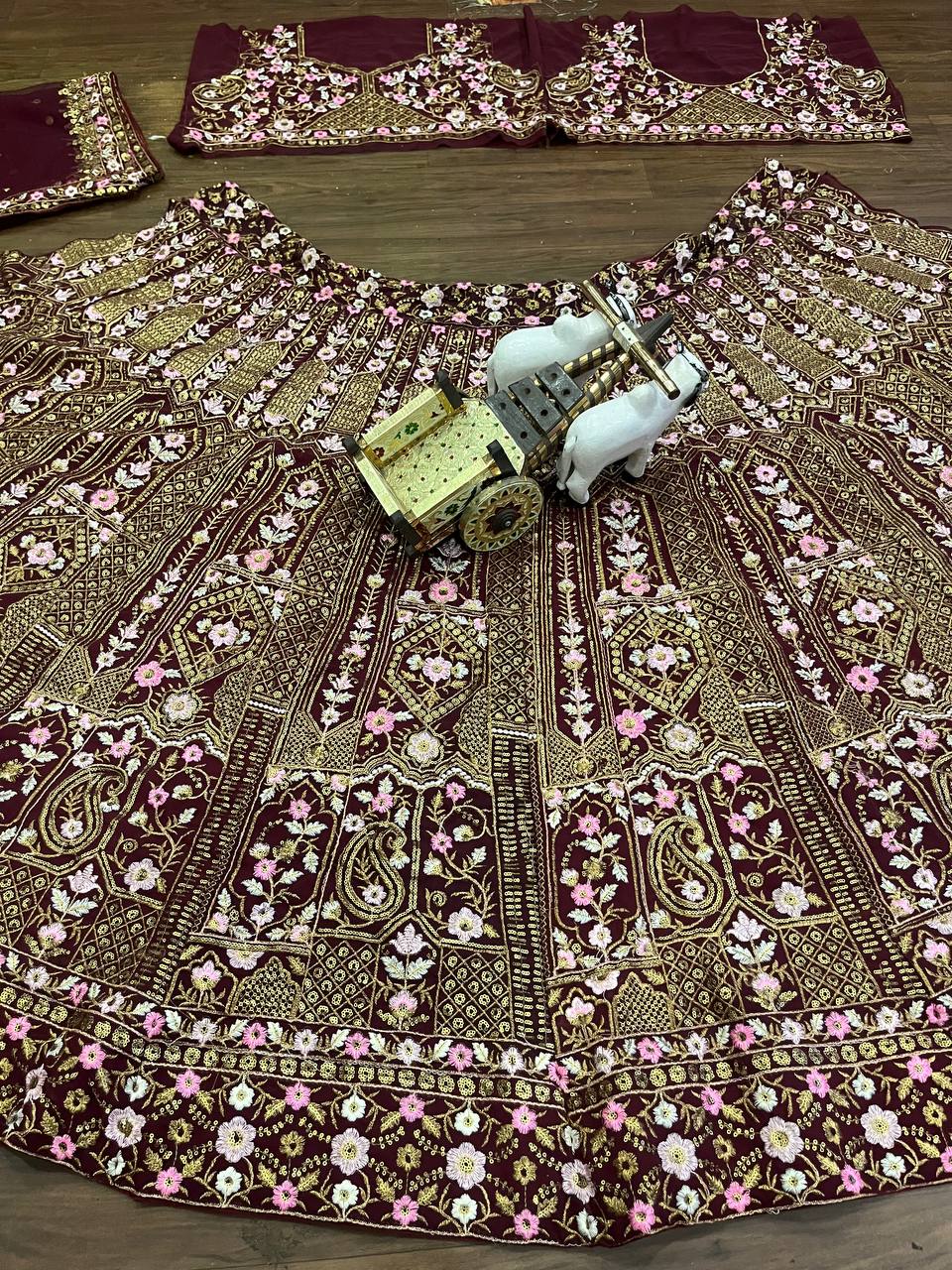 Maroon georgette Lehenga For Women