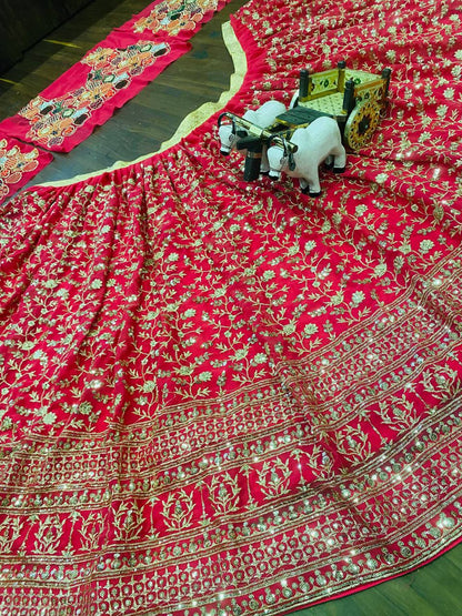 Wedding Wear Rani Pink Lehenga choli