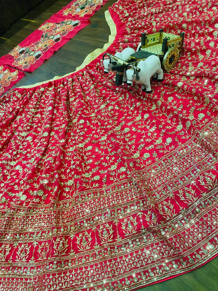 Wedding Wear Rani Pink Lehenga choli
