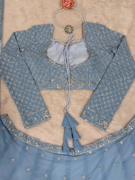 Sky Blue color Georgette Sequnce Lehenga Choli