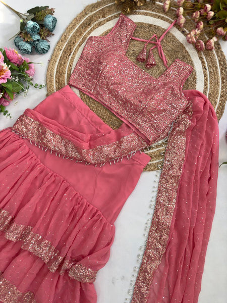 Ready to wear Georgette Sequence Work Lehenga Saree