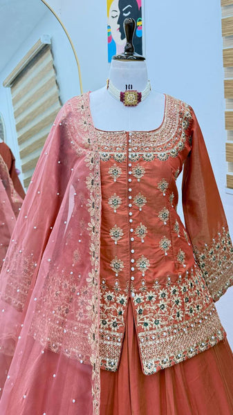 Latest Simmer Silk Moti Sequence Work Lehenga Choli