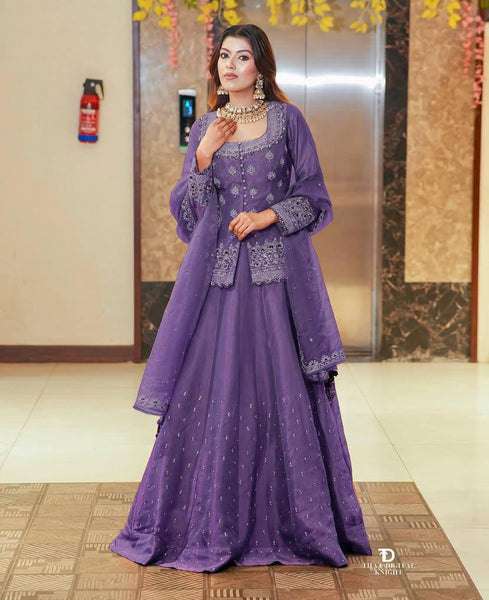 Latest Simmer Silk Moti Sequence Work Lehenga Choli