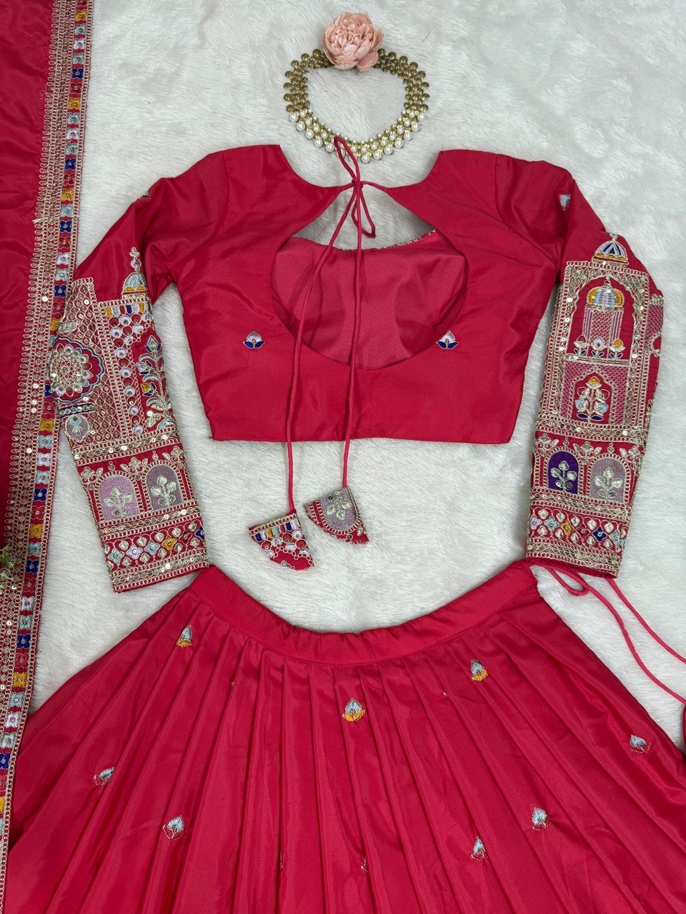 Wedding Wear Crape Silk Sequence Lehenga Choli